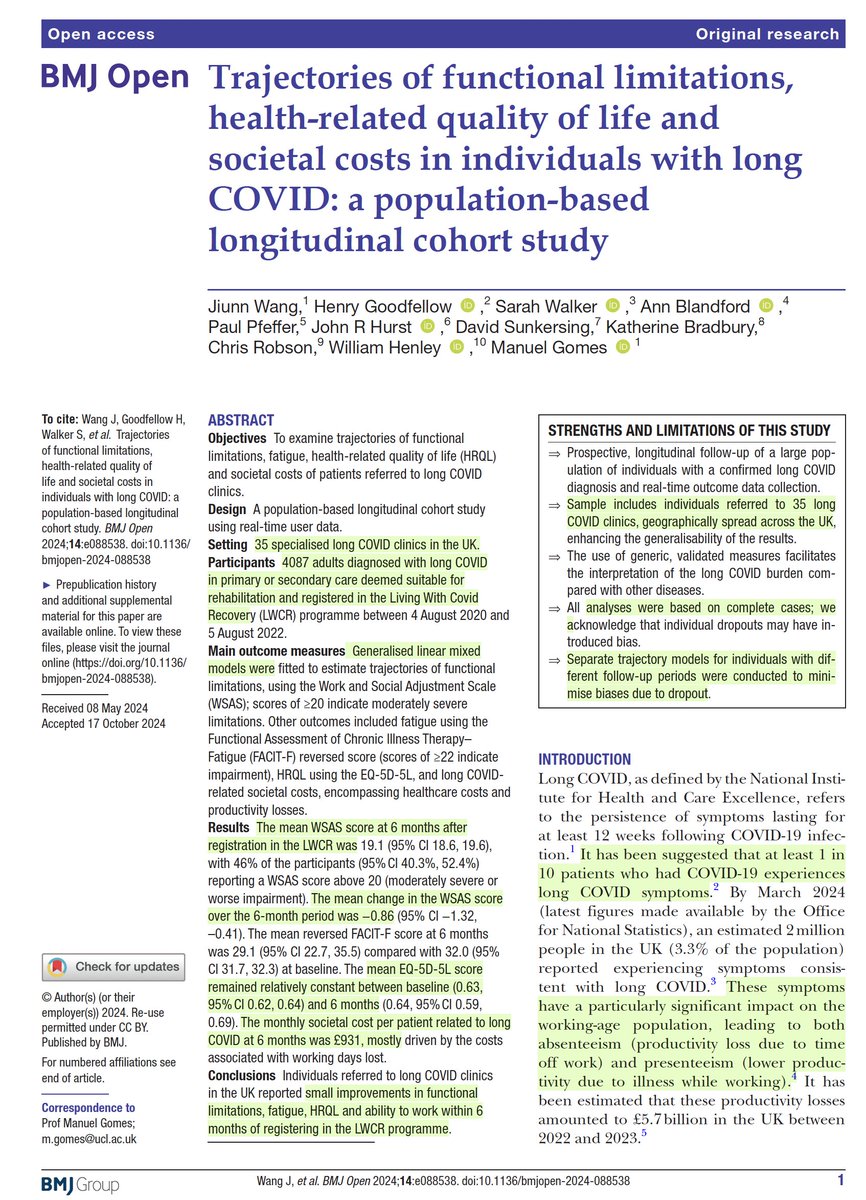 Economic burden of #LongCovid in the UK estimated to be  &gt;$20 billion per year from real cohort data
bmjopen.bmj.com/content/14/11/…
open-access <a href="/ManuellGomes/">Manuel Gomes</a> @UCL