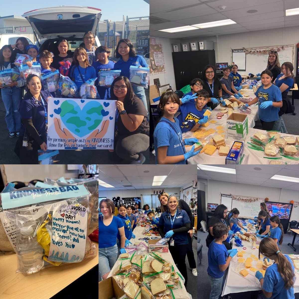 Fremont Students and Staff made hundreds of blessing bags to donate to those in need for World Kindness Day🌎💙💛 "No act of kindness is ever wasted: Small acts of kindness can change a person's life" <a href="/fuentesel_/">Elvia Fuentes</a>  <a href="/arambula_teresa/">Teresa Galván-Arámbula</a>  <a href="/garay_gabb12408/">Gabby Garay</a>