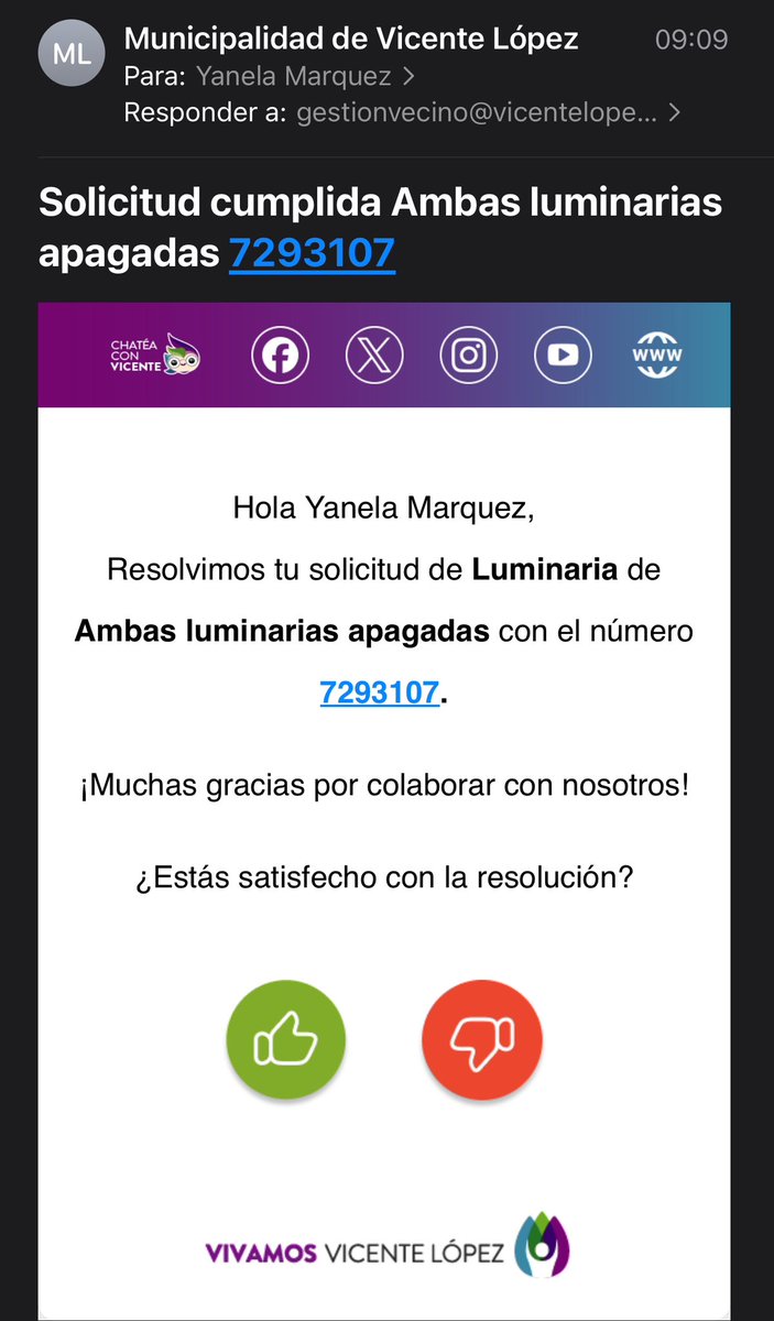 MarquezYane's tweet photo. @VivamosVL el 10/11 hice reclamo por luminarias (altas y bajas) sin funcionar. Se generó la solicitud Nro. 7293107 que hoy fue “resuelta” pero las luces siguen sin funcionar! 🤌🏻 
@soledadmartinez https://t.co/q2HbZABs3R