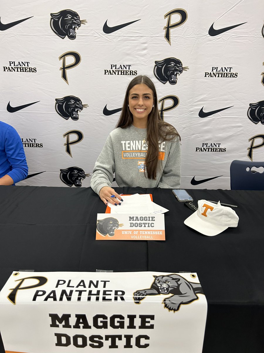 HBPlantAthletic's tweet photo. Thank you @phsathleticfdn for being the team behind our teams! Signing Day out on by @phsathleticfdn for our student athletes!  Congratulations to @DosticMaggie @LaraMatta_OH Kaylee Peper and @CashStrayer signing their NIL today. @PlantHighSchool @PlantBaseball @PlantVolleyball https://t.co/5IEGZrkrlJ