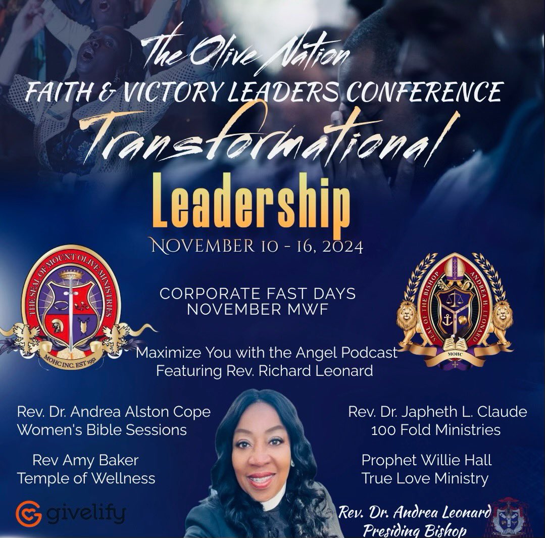DrJaphethClaude's tweet photo. 🌟 Excited to keynote this Friday at The Olive Nation Faith &amp; Victory Leaders Conference! Join me virtually for insights on Transformative Leadership—transforming followers into leaders, and leaders into change agents.

🗓 Nov 15, 2024 | 7 PM EST
💻 Zoom (Details coming soon) https://t.co/Or9ENkAtcS