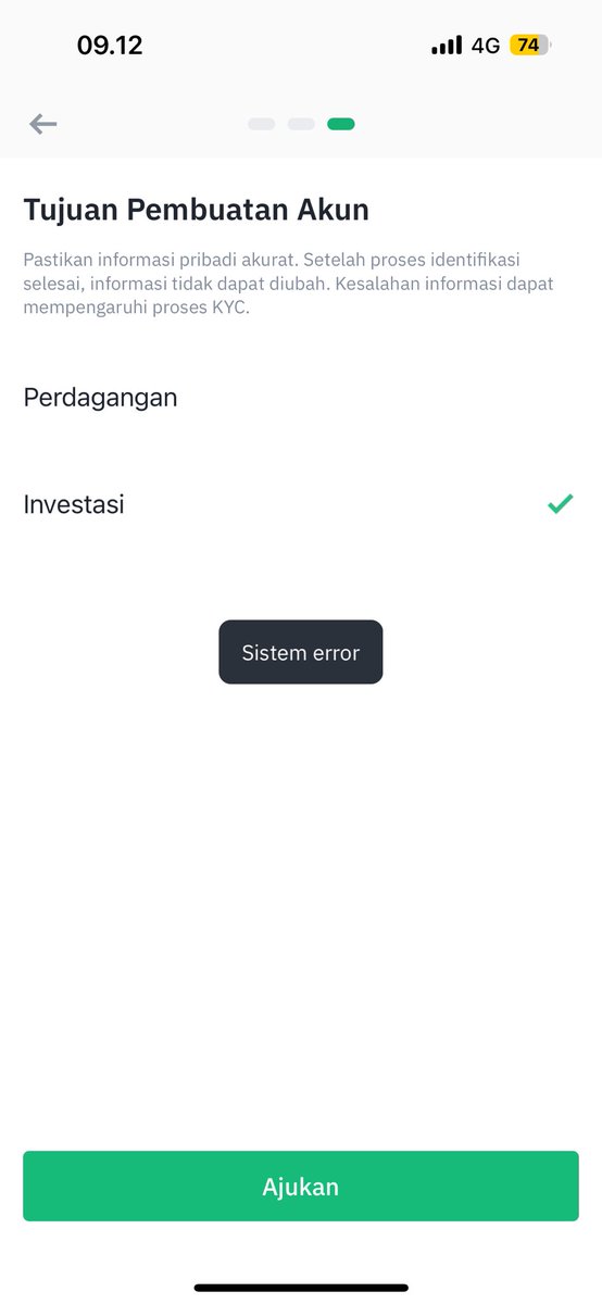 liunhansen's tweet photo. @Tokocrypto mohon bantuannya, update informasi pendapatan tidak bsa dilakukan karena sistem eror. https://t.co/MmPoAVNcJc