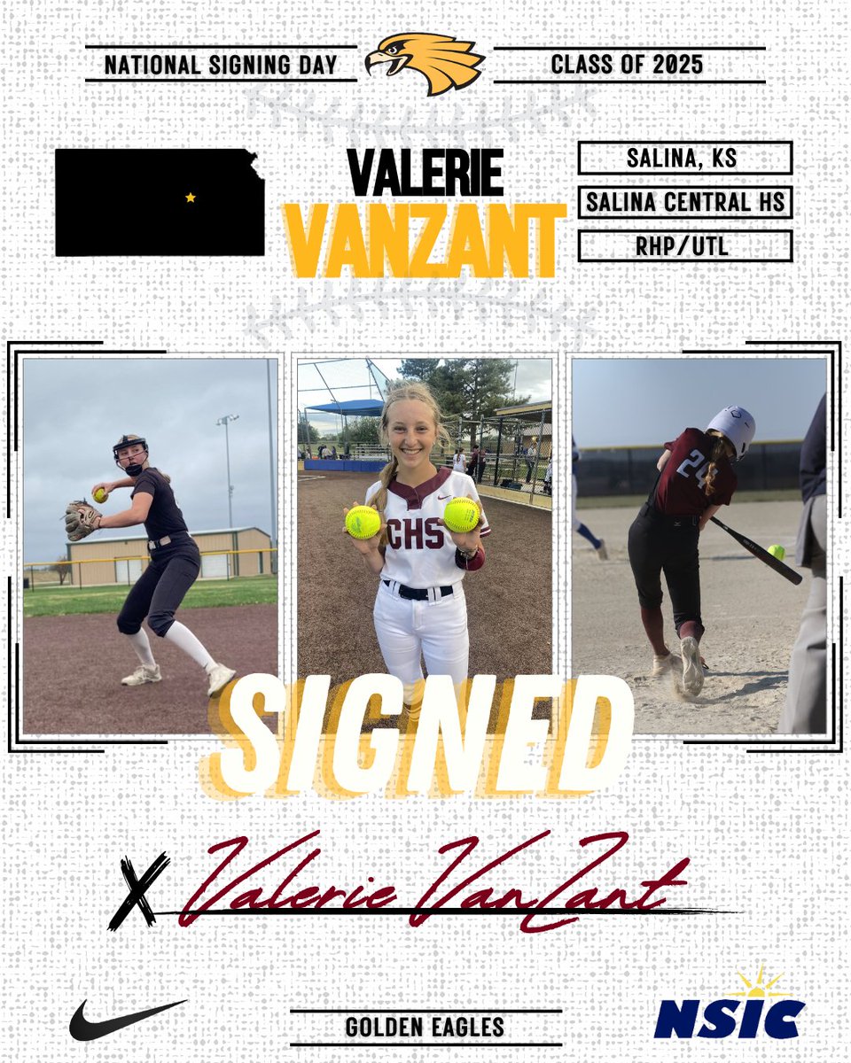 Minnesota Crookston Softball (@umcrookstonsb) on Twitter photo Sunflower State -> Land of 10,000 Lakes
Welcome to the Golden Eagle Family <a href="/ValleyVanZant/">Valerie VanZant</a> !
#Wingsup 🦅 Sunflower State -> Land of 10,000 Lakes
Welcome to the Golden Eagle Family <a href="/ValleyVanZant/">Valerie VanZant</a> !
#Wingsup 🦅