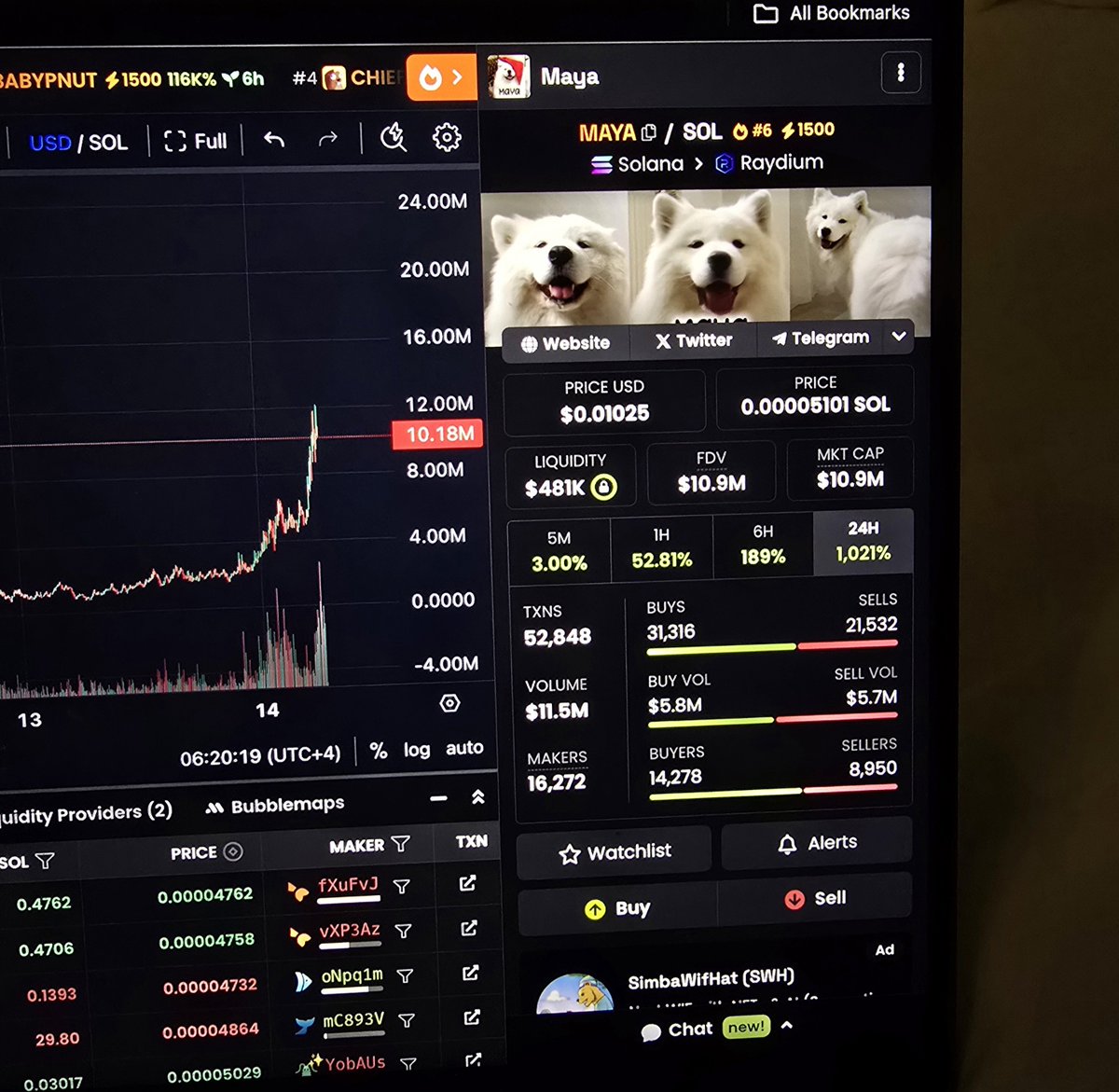 Giving away $5,000 (yes,for real)  among the first 500 people to retweet and Like this! 

Drop your SOL addy !

I was wrong with $MAYA !

I thought its gonna  take a month to hit 100 million ! But looks like it's gonna do within this week  👀

You missed $PNUT ! 
You missed $FRED