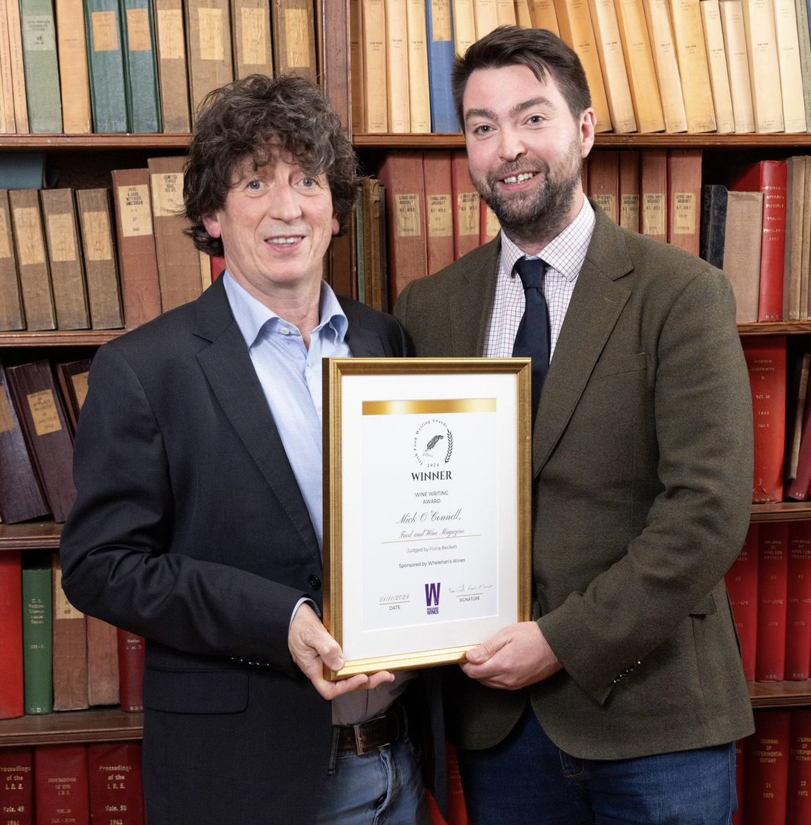 This year we had a fantastic new judge for our Wine Writing Award - the legend that is <a href="/ozclarke/">Oz Clarke</a>. 
Oz picked <a href="/wine_philosophy/">Mick O'Connell MW</a> as his winner - big congratulations Mick! Thanks so much to David @whelehanswines for sponsoring this award ✨🏆🍷 #ifwa24
