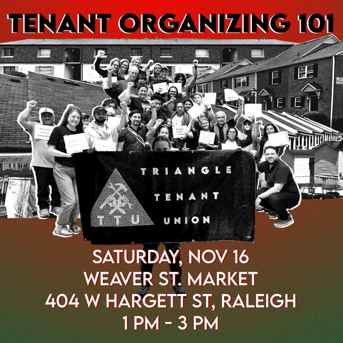 THIS SATURDAY!!! Do you hate how your rent goes up, but nothing seems to get better? Want to do something about it? Come learn how we organize, and how you can organize, too! Come early and have lunch with us!
RSVP Here: actionnetwork.org/events/tenant-…