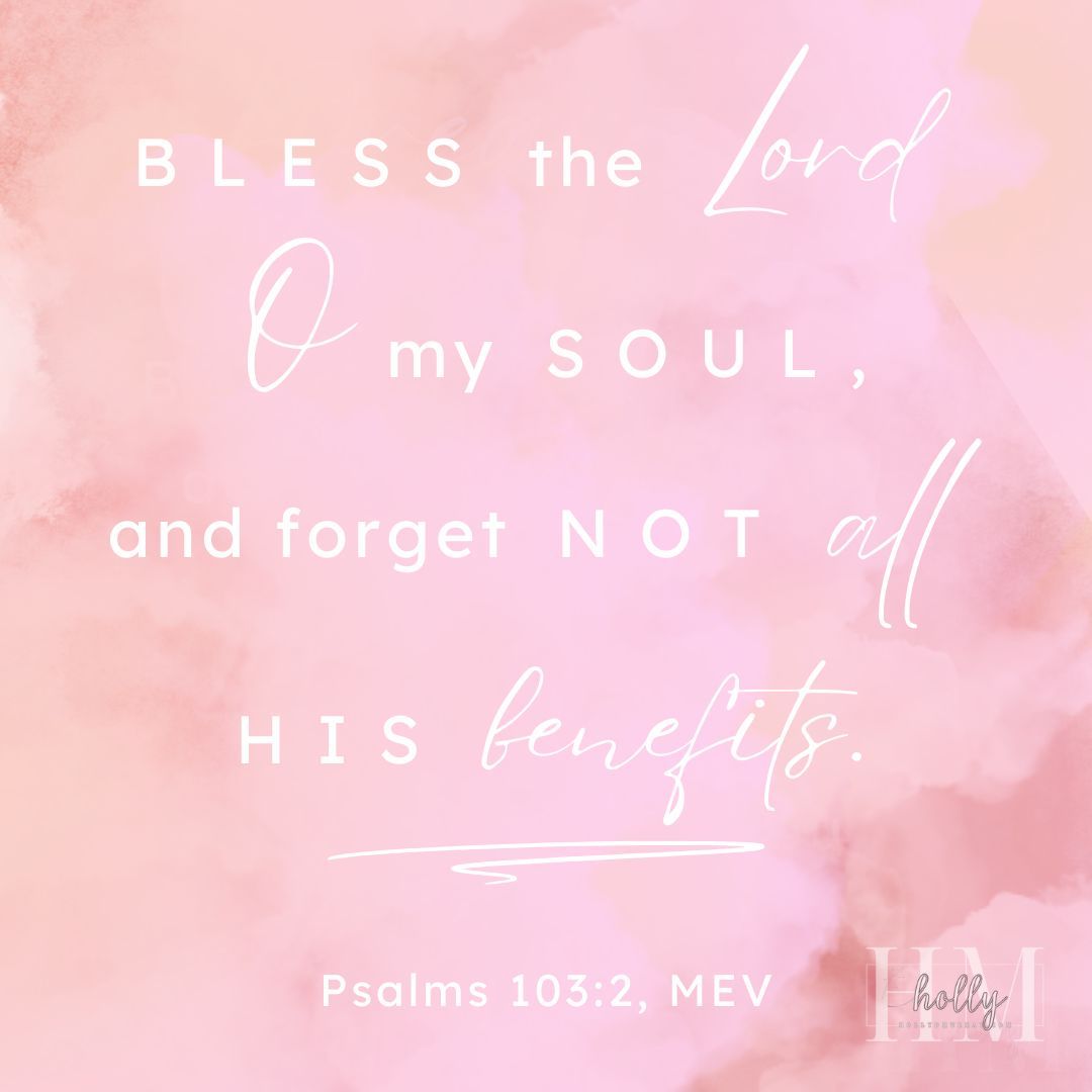 HollyDMurray's tweet photo. Take a moment and read Psalm 103. It reminds us of the incredible benefits God showers upon His beloved children. Let each verse be a balm to your heart, soaking in His goodness and faithfulness. Remember  how deeply you are loved and cared for by your Heavenly Father. 🕊💛 https://t.co/wxBfiEtuOZ
