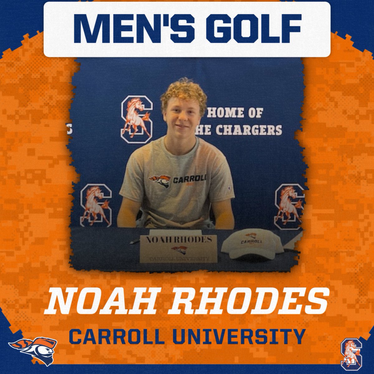 Congratulations  to  Noah Rhodes who signed with Carroll University today for Men's Golf! Way to go Noah! #chargerpride #d230pride  <a href="/StaggBoysGolf/">Stagg Boy's Golf</a>