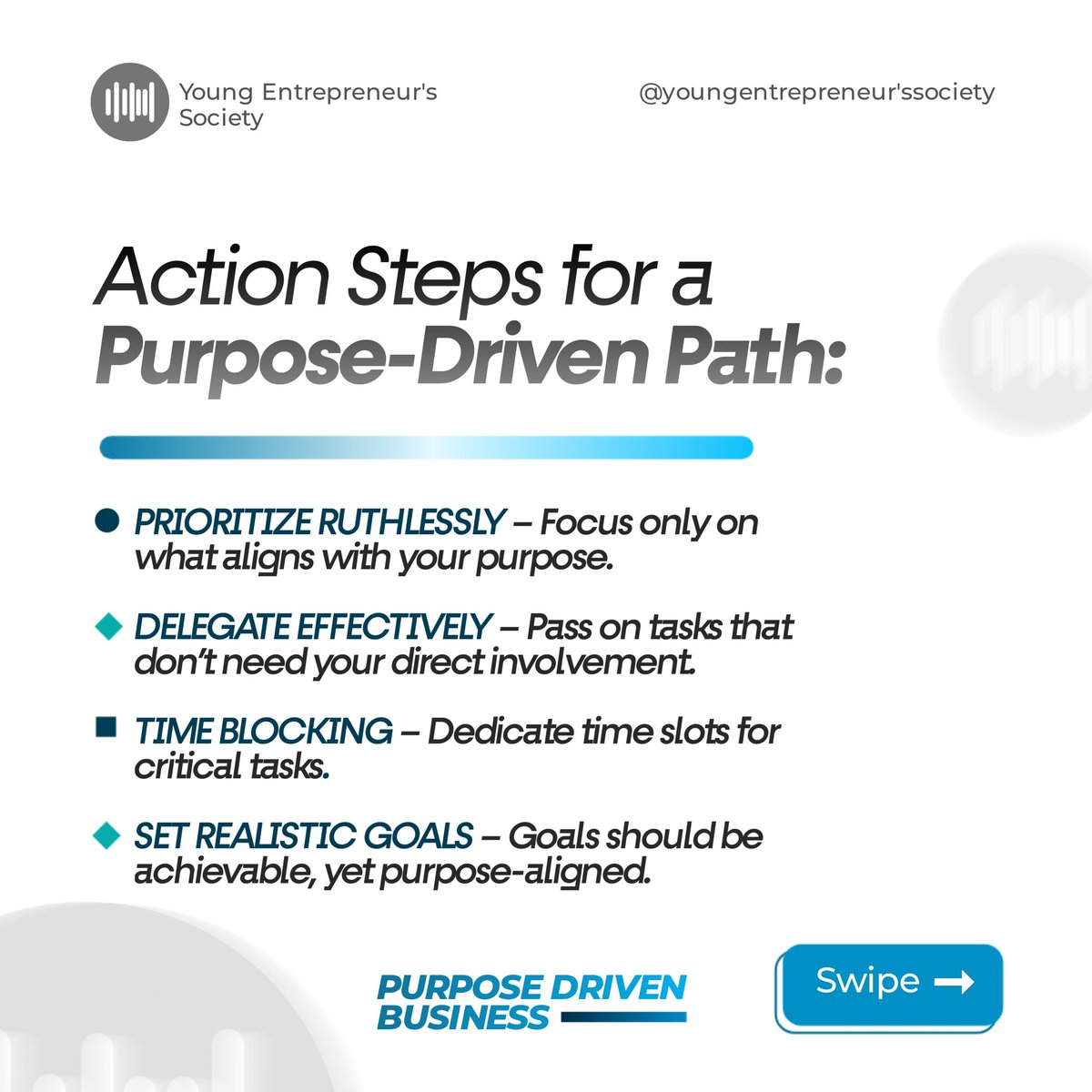 vinetics_'s tweet image. Purpose Driven Business by Young Enterpenuers Society 

#enterprenuer #enterprenuership #businessmindset #businessquotes #businessgoals #brandstrategy #graphicdesign #branding