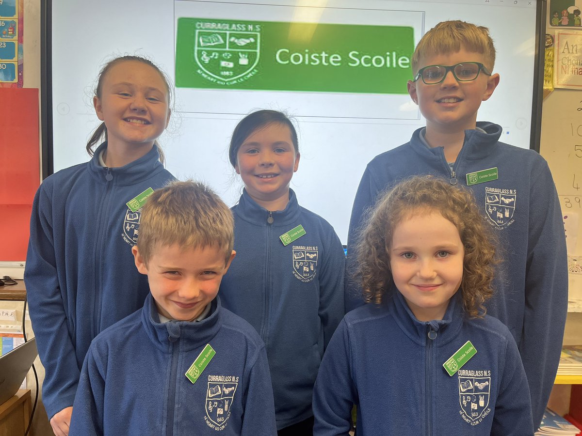 Coiste Scoile Nua
Check out our new Student Council- ready to represent their classmates in school decisions and ideas. #pupilvoice