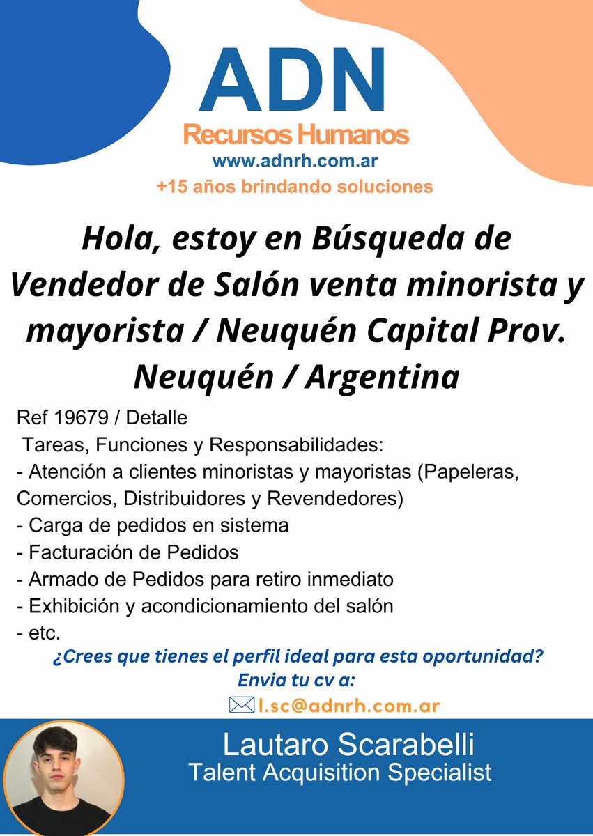 ADN Recursos Humanos - Búsqueda Laboral

adnrh.com.ar

#ADNrecursoshumanos #oportunidadlaboral #busquedalaboral #trabajo #recursoshumanos #buscotrabajo #empleo #oportunidadeslaborales #curriculum #reclutamiento #cv #busquedadetrabajo #Hiring #Argentina #Tecnologia