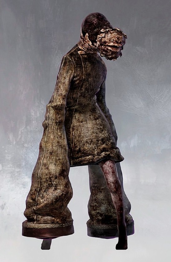 adsk4's tweet image. The mouth of Flesh Lip &amp;amp; Mandarin's face symbolize the mouth of Mary verbally abusing James. They were inspired by the mouth of the figure in the center painting of “Second Version of Triptych 1944” by Francis Bacon.
As a side note, Mandarin appears only in Otherworld in the SH2R