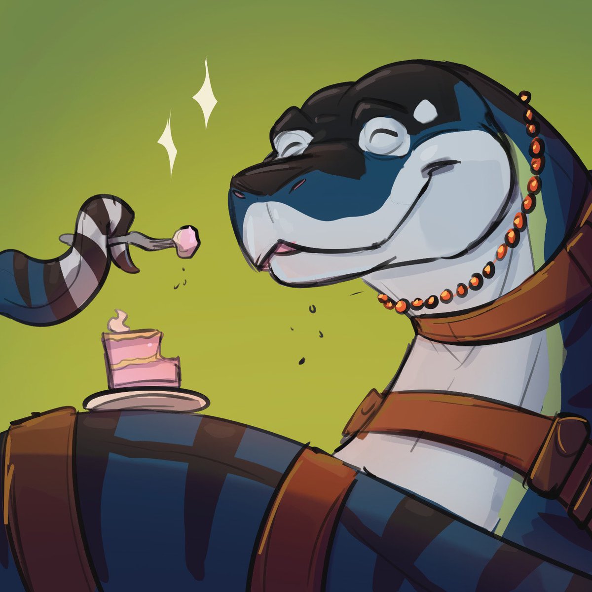 creativemechncs's tweet photo. Today’s warm up drawing: Typhon enjoying a nice slice of cake.
.
This how snakes eat food, right?
.
I’ve been having a lot of fun drawing this big guy lately. 😁
.
.
#sketch #doodle #typhon #typhontitanoboa #snake #snek #titanoboa #tasty #cyclopssamurai #characterdesign https://t.co/hBQYHTI7nO
