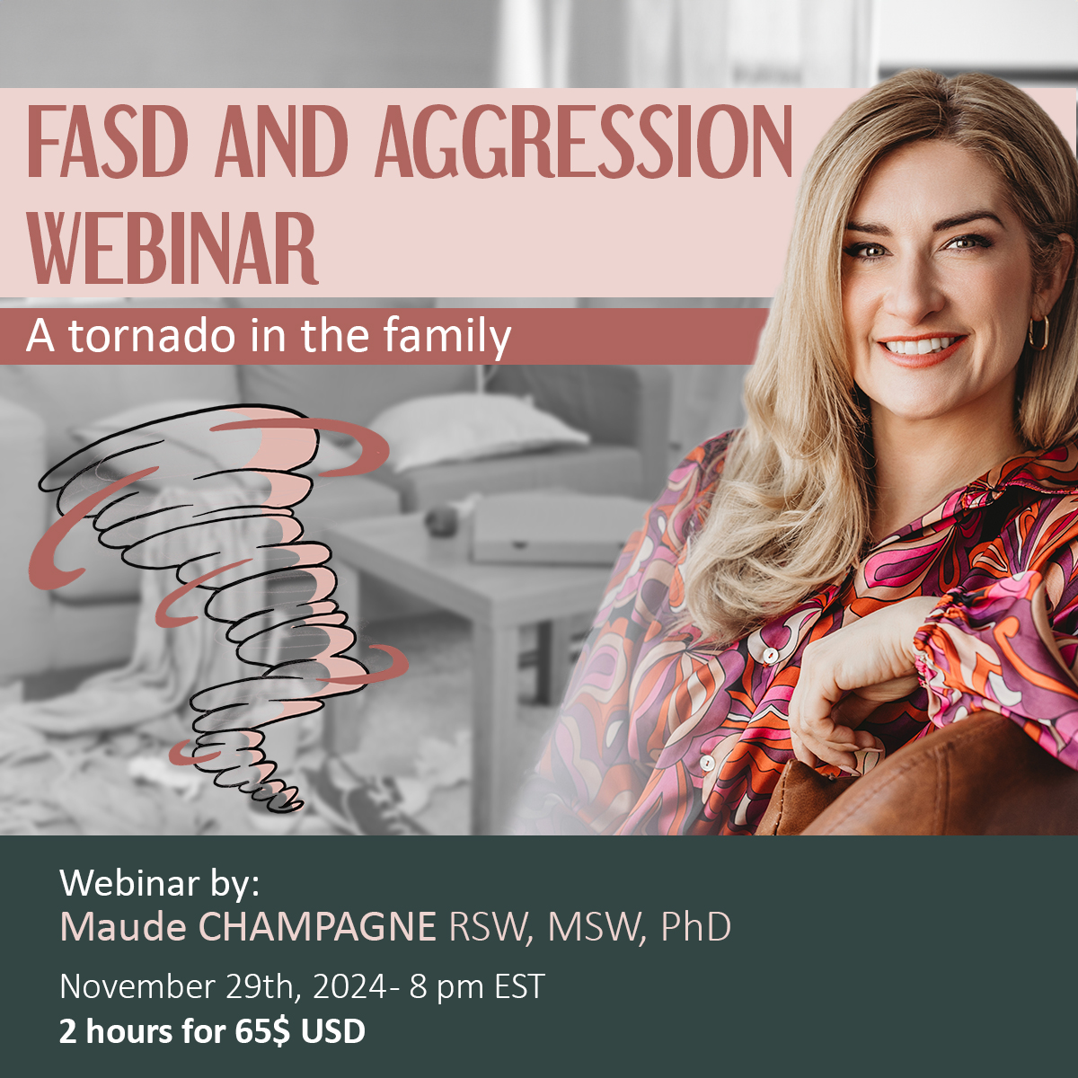 Caregivers &amp; Professionals: Do you support a young person with FASD and aggressive behaviours?
Join me, Dr. Maude Champagne,  for an essential webinar on understanding and managing childhood aggression in the context of FASD.
 
To register: lnkd.in/d27WHhmJ