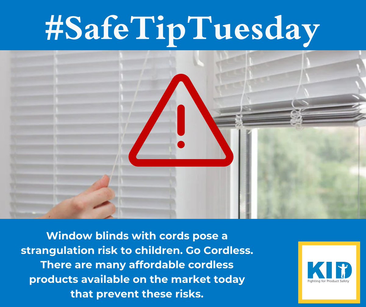 #safetiptuesday Hazardous window blind cords have been involved in hundreds of accidents over the years that have hurt children. Go cordless!
