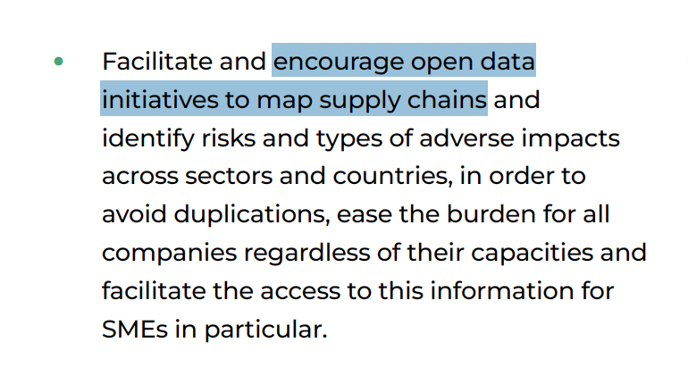 DigiChain (@_digichain) on Twitter photo Important point in the #CSDDD 'Transposition Guide' released by <a href="/ECCJorg/">European Coalition for Corporate Justice</a>, <a href="/ECCHRBerlin/">ECCHR</a>, <a href="/cleanclothes/">Clean Clothes Campaign</a> &others: Open & accessible data infrastructures can really facilitate companies' due diligence (mapping, risk assessment). Better overview & financing of such initiatives needed. Important point in the #CSDDD 'Transposition Guide' released by <a href="/ECCJorg/">European Coalition for Corporate Justice</a>, <a href="/ECCHRBerlin/">ECCHR</a>, <a href="/cleanclothes/">Clean Clothes Campaign</a> &others: Open & accessible data infrastructures can really facilitate companies' due diligence (mapping, risk assessment). Better overview & financing of such initiatives needed.
