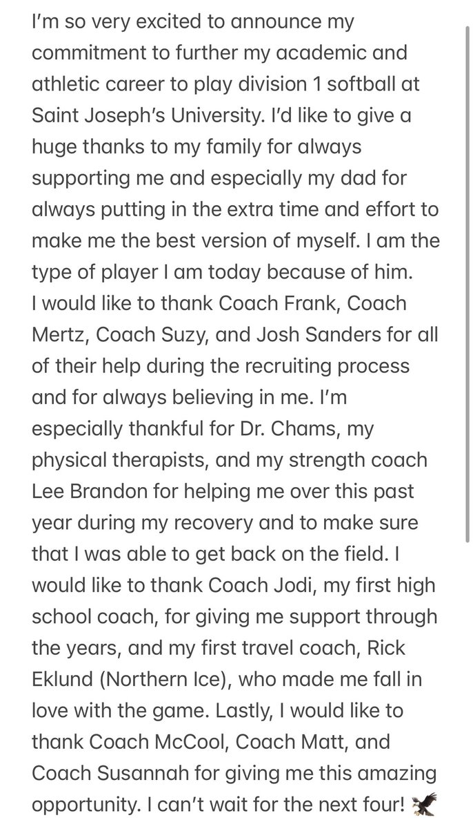 Lets go Hawks ❤️🦅 <a href="/Coach_McCool/">Gina McCool</a> <a href="/Matt_Klampert/">Matt Klampert</a> <a href="/SJUHawks_SB/">SJU Hawks Softball</a> <a href="/VGGagliardi/">VA Glory National Gagliardi 2025</a> <a href="/VAGloryFP/">VA Glory Fastpitch</a>