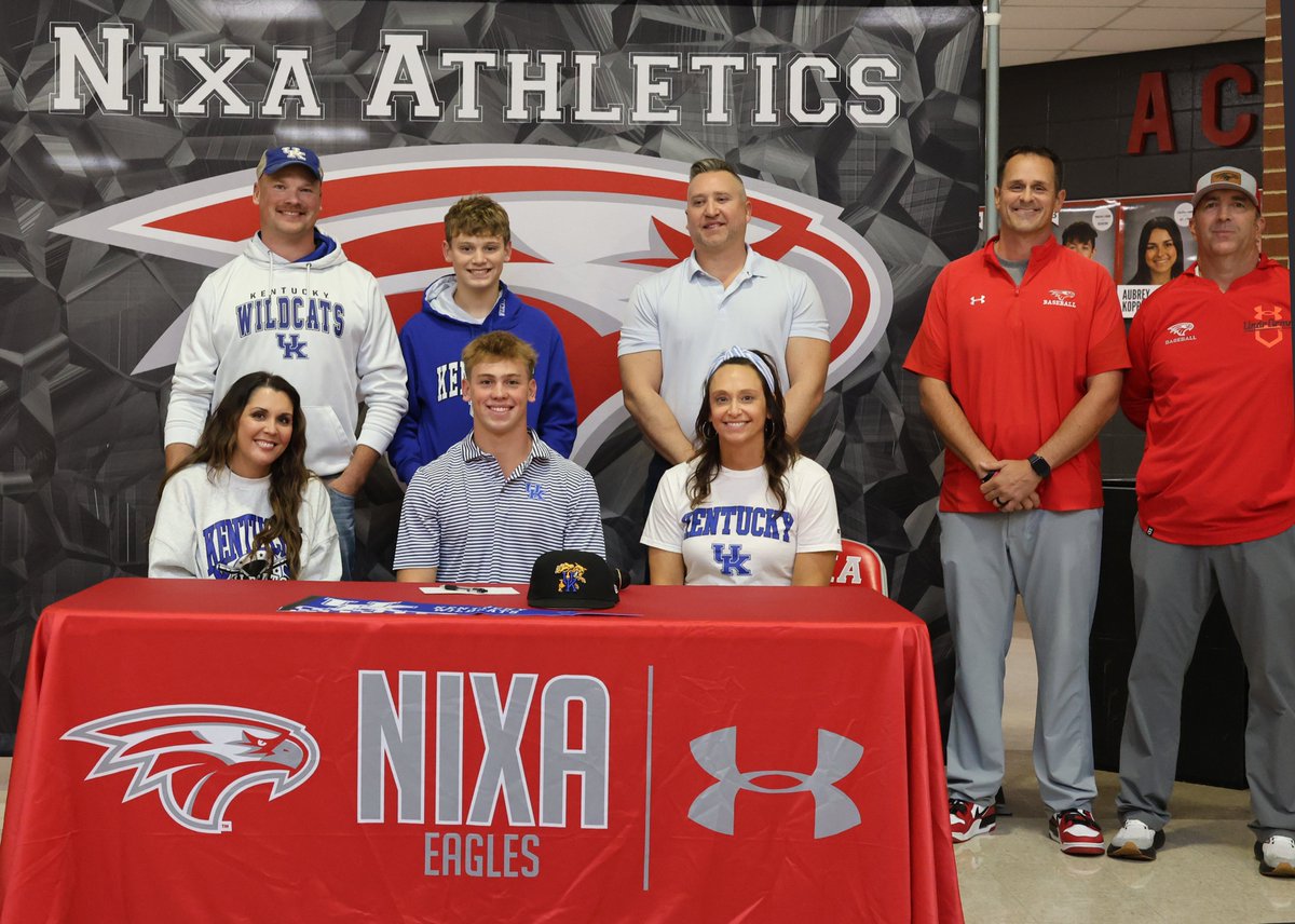 nixaathletics's tweet photo. 📃✍️⚾️  @NixaBaseball's Caeden Cloud has signed with the University of Kentucky (@UKBaseball)!

Congratulations, Caeden! 👏 https://t.co/9skxxmI6uv