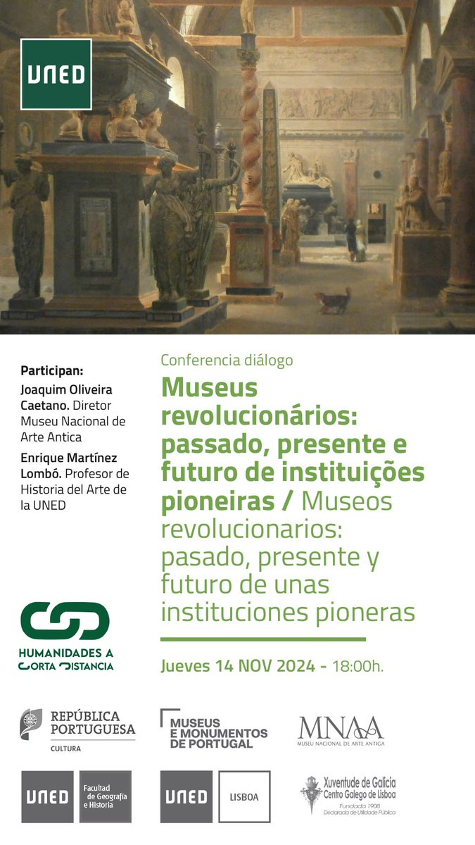 Mañana, día 14 de noviembre a las 18:00h, os esperamos en nuestra sede: hablaremos de museos revolucionarios. #SomosUNED