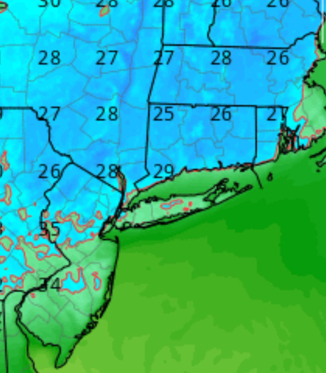Freeze warnings in effect for Southern Nassau County with their potential first freeze. The rest of the island is also likely to drop to or below freezing tonight. Temps on the HRRR model fall to around 30 and upper 20’s for parts of Central Suffolk. Bundle up! 🥶 -Glen