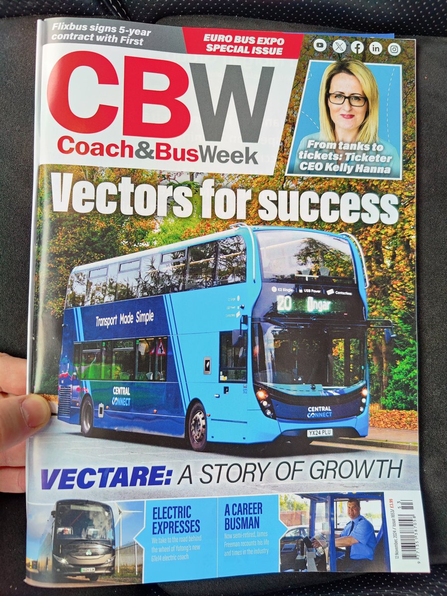 StevenQuy's tweet image. Had a great time at the NEC for @EuroBusExpo. Great to see lots of new vehicles, plus got the cover photo for the latest @CBWtweets mag. A nice surprise! It's good to be back in the bus industry again with CC 👍