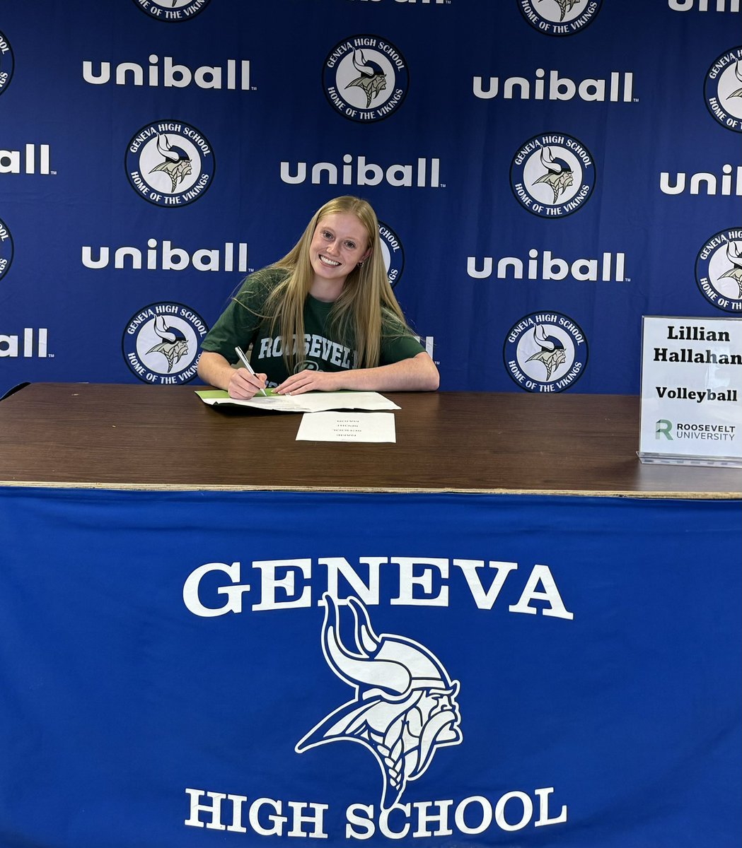 Geneva HS Athletics (@ghs_ilathletics) on Twitter photo Congratulations to Lillian Hallahan, who will be playing volleyball at Roosevelt University!
<a href="/GHSVikingsVB/">Geneva Girls Volleyball</a> <a href="/RULakersWVB/">Roosevelt Lakers Women’s Volleyball</a> Congratulations to Lillian Hallahan, who will be playing volleyball at Roosevelt University!
<a href="/GHSVikingsVB/">Geneva Girls Volleyball</a> <a href="/RULakersWVB/">Roosevelt Lakers Women’s Volleyball</a>