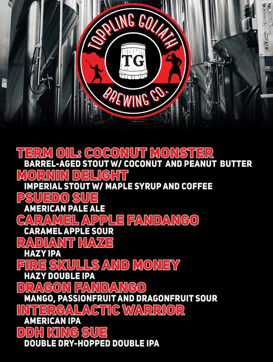 THURSDAY!!  The motherlode from <a href="/TGBrews/">Toppling Goliath Brewing Company</a> 🤓🤓🤓🤓