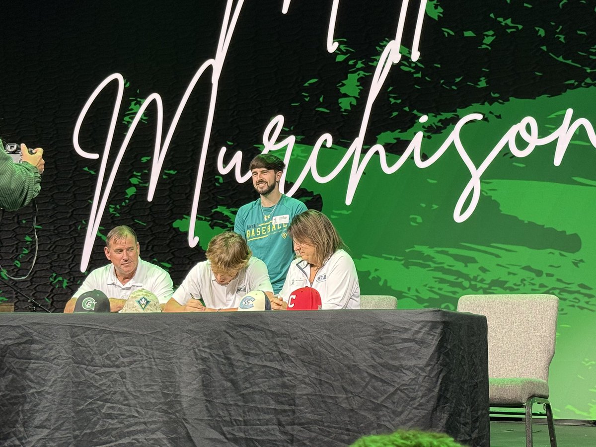 GCS_GraceBsbl's tweet photo. Congratulations to Ethan Bunce (Belmont Abbey), Matt Murchison (UNCW) and Luke Roupe (South Carolina) on officially signing their NLI. 
#theGboys https://t.co/L0OvfKm6X8