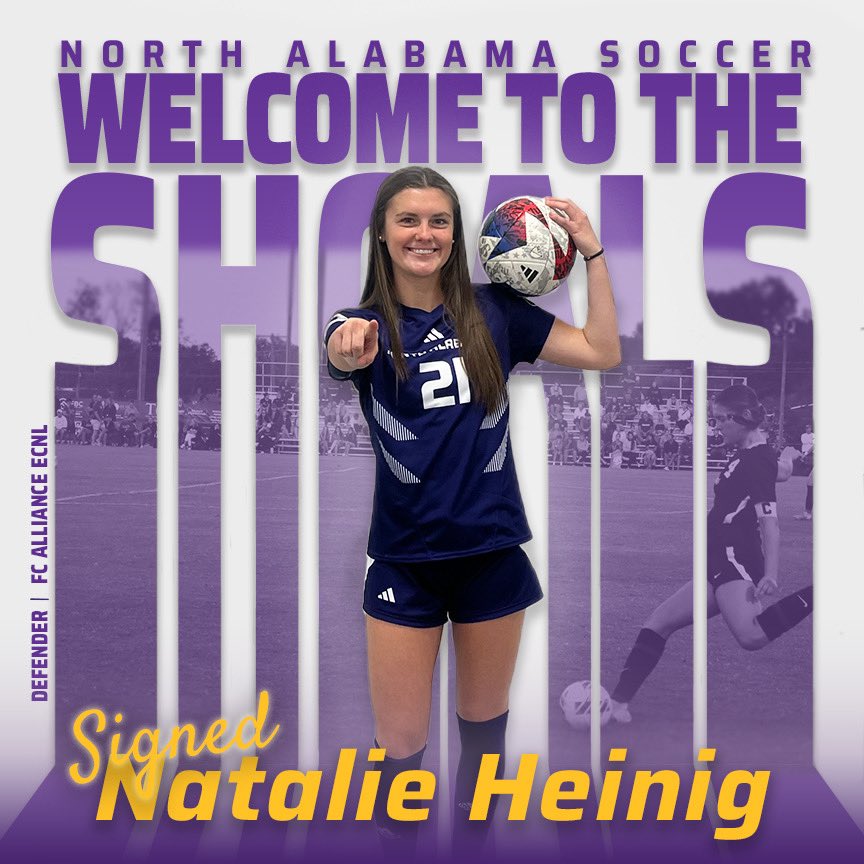 UNASoccer's tweet photo. Out of Knoxville, Tenn., a defender from Bearden High School, welcome Natalie Heinig to the 2025 class.

#RoarLions🦁 https://t.co/twmwz9SxQH