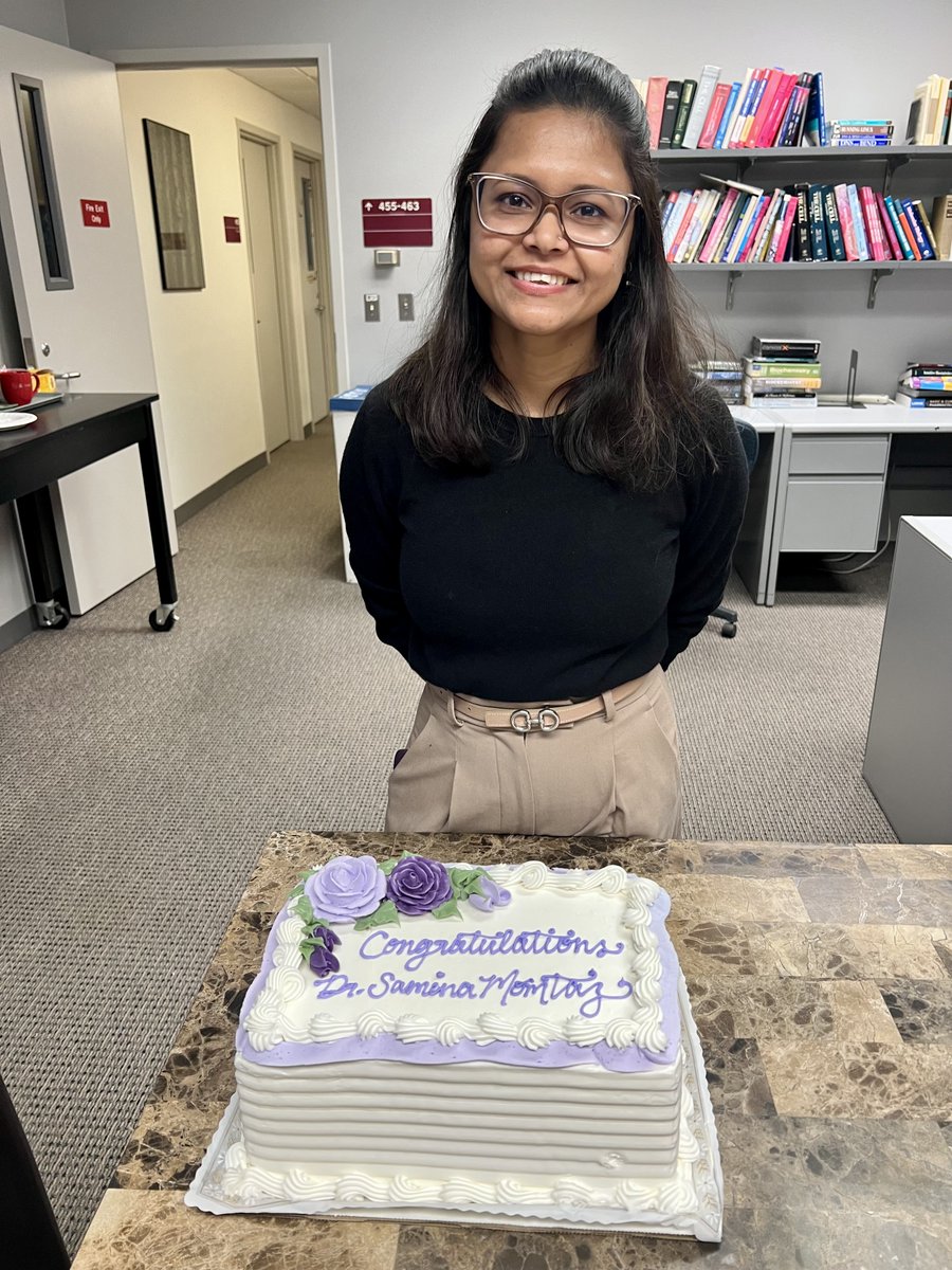 Congratulations to Samina Momtaz, PhD!! Dr. Momtaz successfully defended her PhD in Molecular Medicine today. Samina completed both her MS and PhD under the mentorship of Dr. Jean Wilson. Well done, Dr. Momtaz!