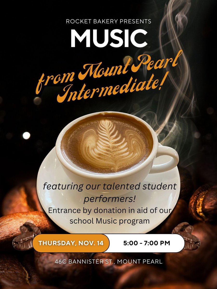 Come join us tomorrow evening at Rocket Bakery, Mount Pearl for some amazing local talent! 🎶🤩