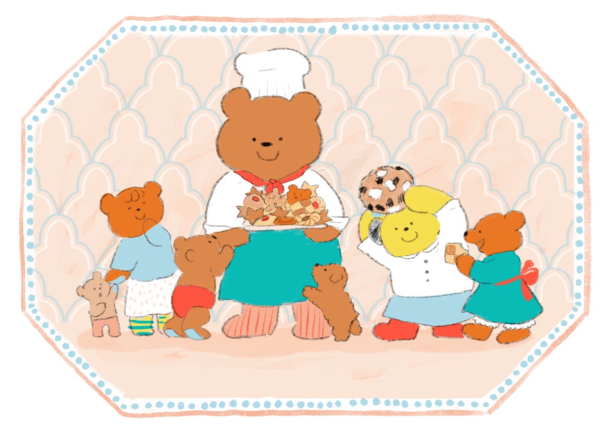 「甘い香りと楽しい音 」|ももろ　4／20発売絵本「パンダのパクパクきせつのごはん」のイラスト