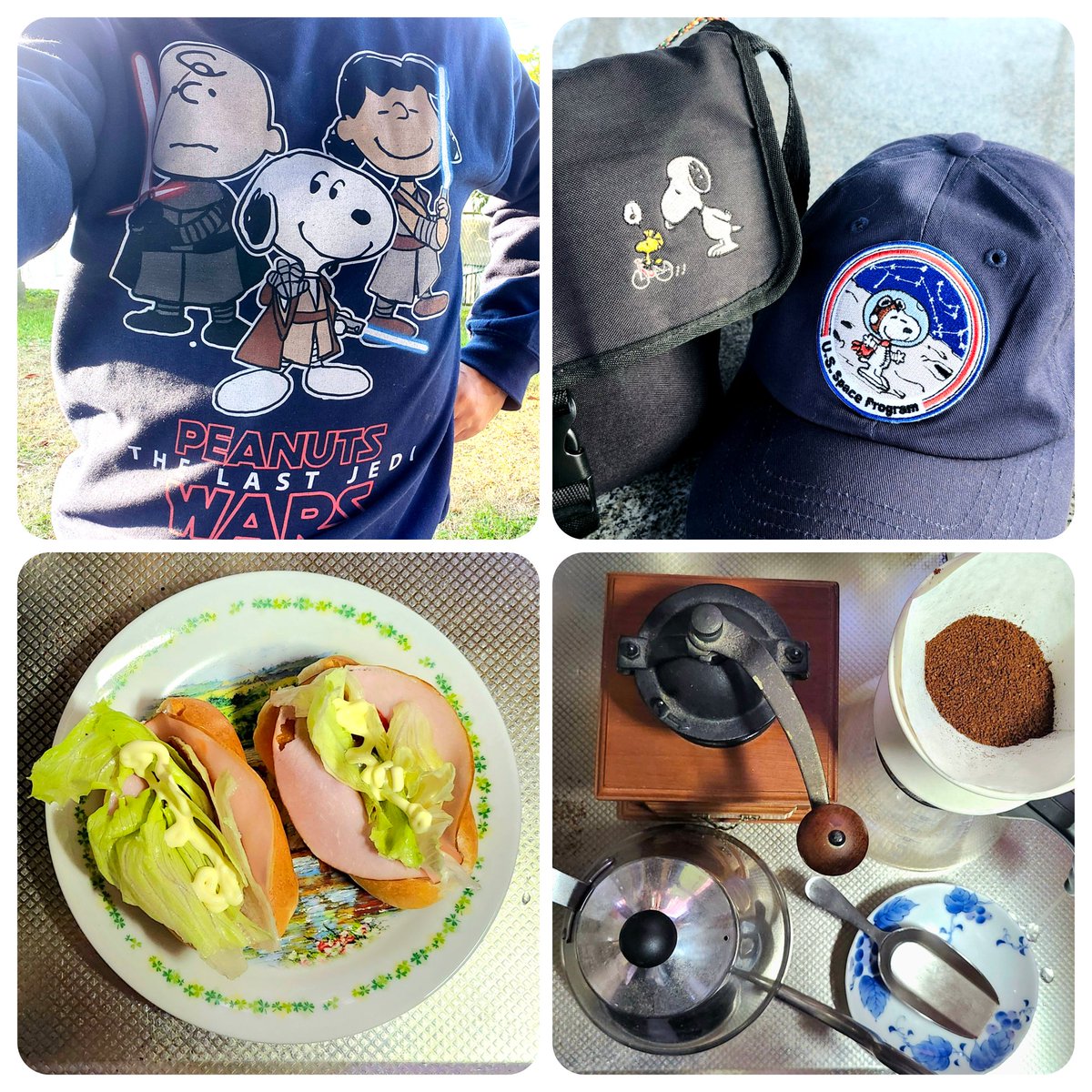 jollyboytwitte's tweet photo. 秋晴れ。
木曜朝散歩＆プチ筋トレ。
朝食は、ハム＆レタスサンド。
珈琲は、カルディのブラジルを挽いて淹れる。仕事休みの嫁さんの分も。
なんか自分、毎日同じサイクルの日々で、気分はパーフェクトデイズだな～(笑)
#パパ料理
#珈琲
#散歩
#ブチ筋トレ
#papacook
#coffee 
#walking 
#trainng https://t.co/DeXT1NuM5D