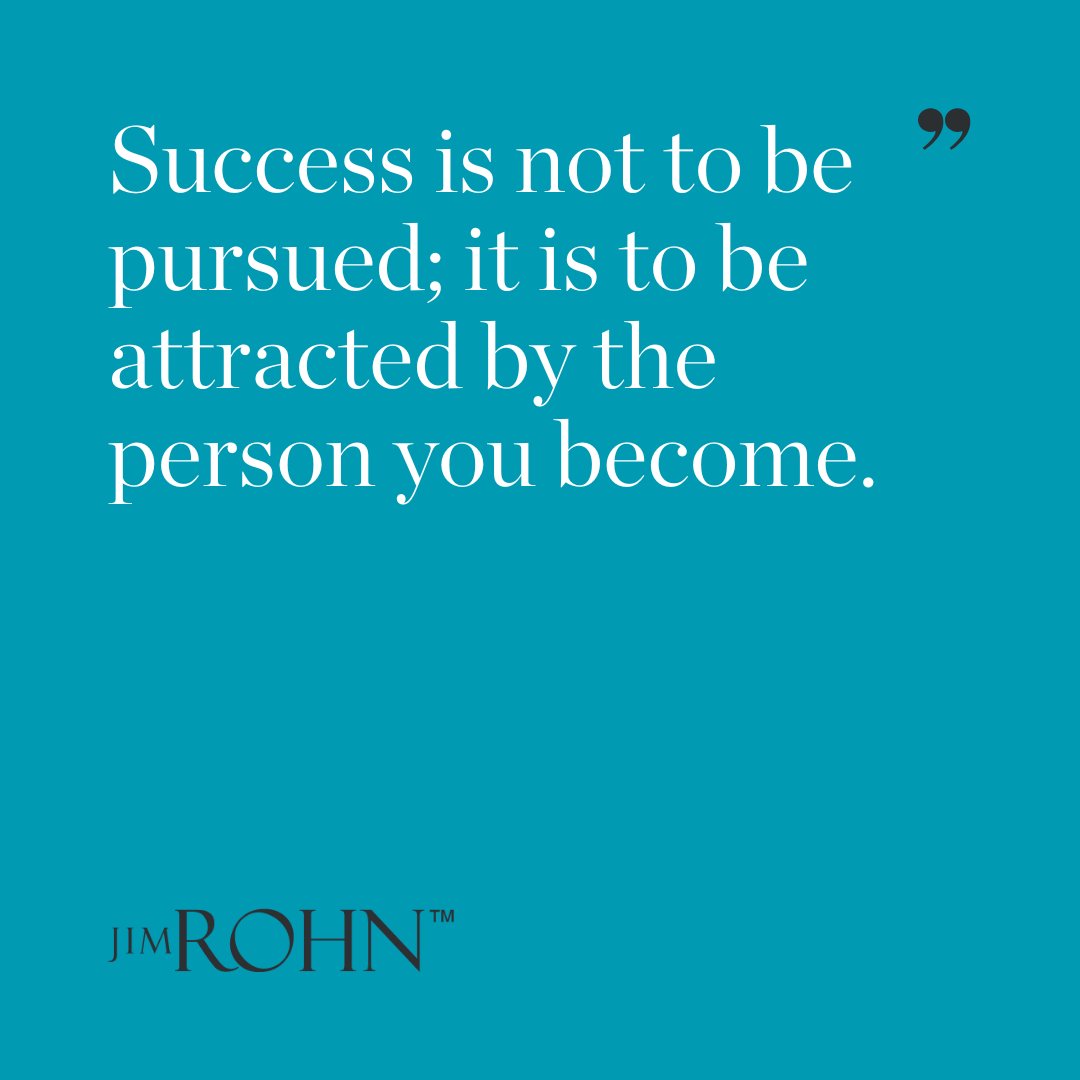 OfficialJimRohn's tweet photo. Shift your focus from pursuing success to becoming the person who attracts it. 🧲

The right mindset and commitment to personal growth will lead you to your dreams! 
.
. 
#PersonalDevelopment #MindsetShift #MotivationalQuotes #JimRohn https://t.co/LoxHlLWmte