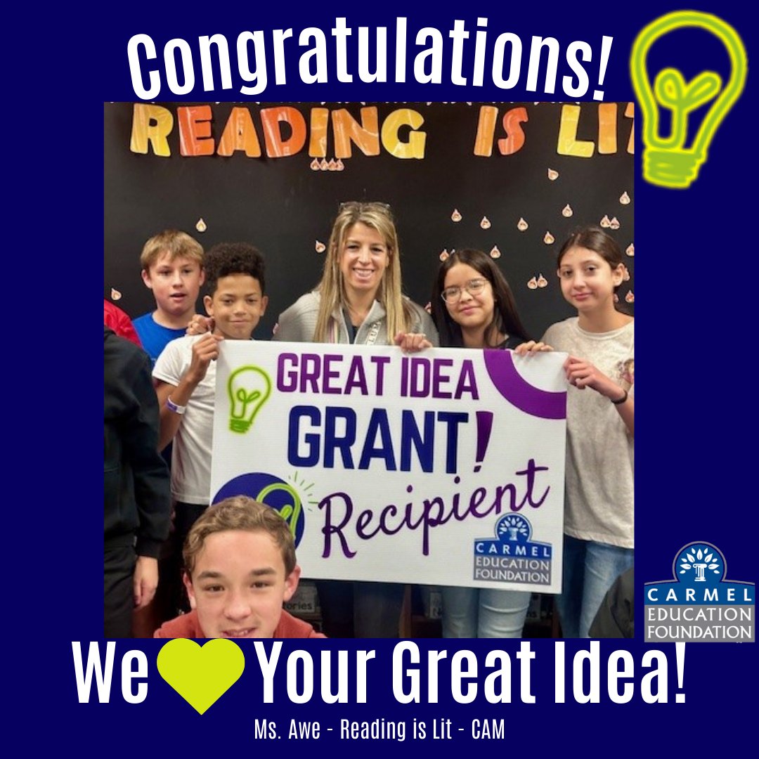 💡 CAM NEWS! 💡 We had a brilliant time surprising our Carmel Middle School Great Idea Grant winners at🎉 These superstar teachers are taking learning to the next level, and we’re here to support their game-changing ideas! 🌟 Swipe to see all the amazing reactions! ➡️💥