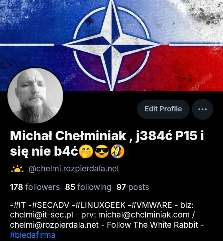 Michał Chełminiak , j384ć P15 i się nie b4ć🤭😎🤣 tweet media
