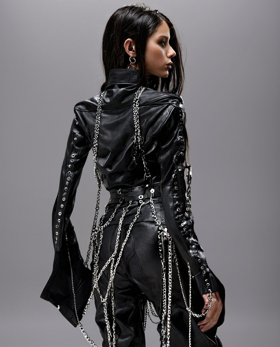 viim_ai's tweet photo. WIREFORGE Styling
-
WireForge’s punk styling merges rugged chains and leather for a rebellious, bold look. With rough textures and daring details, we deliver a powerful statement in punk fashion.

Each piece reflects a rough and edgy look, deconstructing traditional elements https://t.co/RLLzv9mSJt