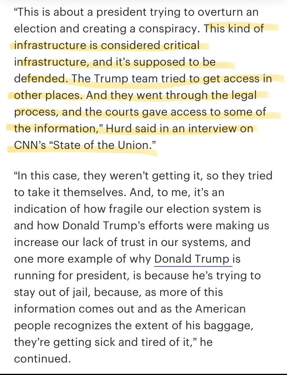 bidonkules's tweet photo. He actually said this? Wow. Trump’s legal team was able to get access to sensitive voting software. Alfie Oakes raided too. https://t.co/Xcqk6JbBTG