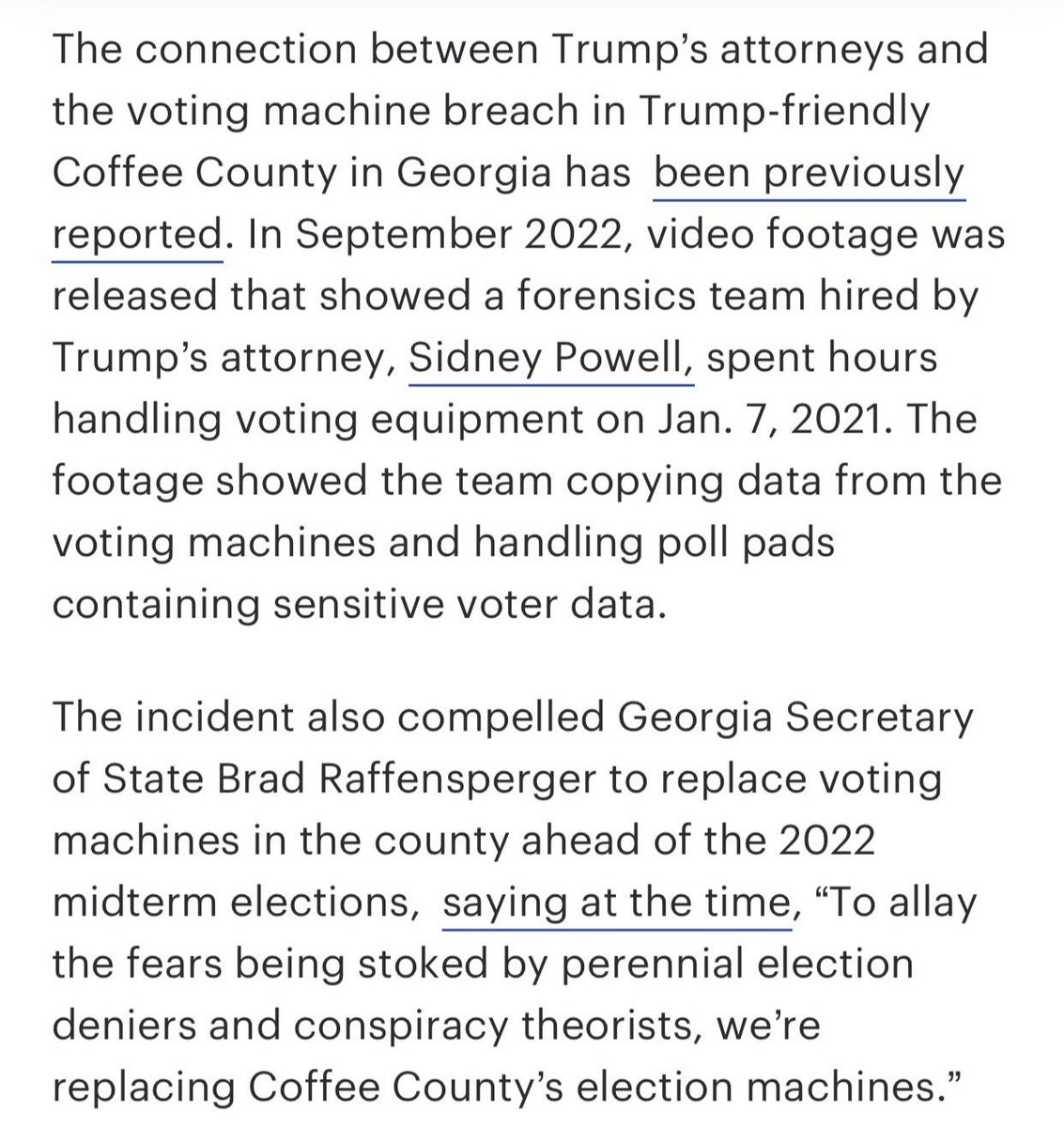 bidonkules's tweet photo. He actually said this? Wow. Trump’s legal team was able to get access to sensitive voting software. Alfie Oakes raided too. https://t.co/Xcqk6JbBTG