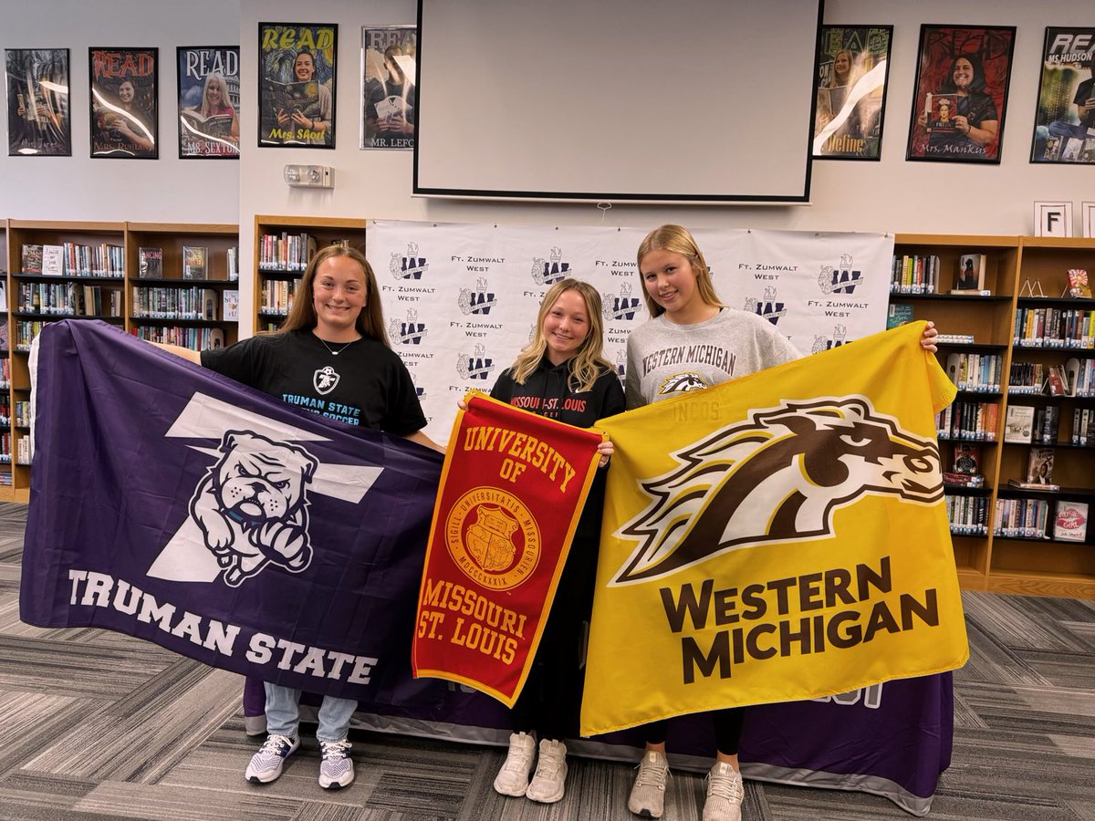 FZWSoccer's tweet photo. It’s pretty special that these three started playing soccer together when they were 6. 12 years later they get to celebrate their college signings together and get ready for their senior season. ⚽️ 💜 https://t.co/m7yxsLX6OG