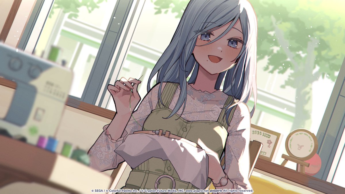 ColorfulStageEN's tweet photo. One stitch at a time~ 

Did you know Shizuku's hobby is embroidery? 🧵

What pattern do you think she's making?

🎨: 月野 (@tsuki_nonono)

#ColorfulStageActivities https://t.co/6Qfr7sWCZx