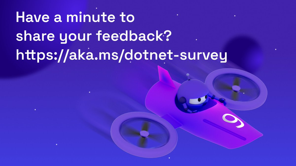 Each year at the release of a new version of .NET we invite folks to participate in a larger survey. If you haven't yet would you mind sharing your thoughts (it's a bit longer than other surveys, but still quick).

aka.ms/dotnet-survey