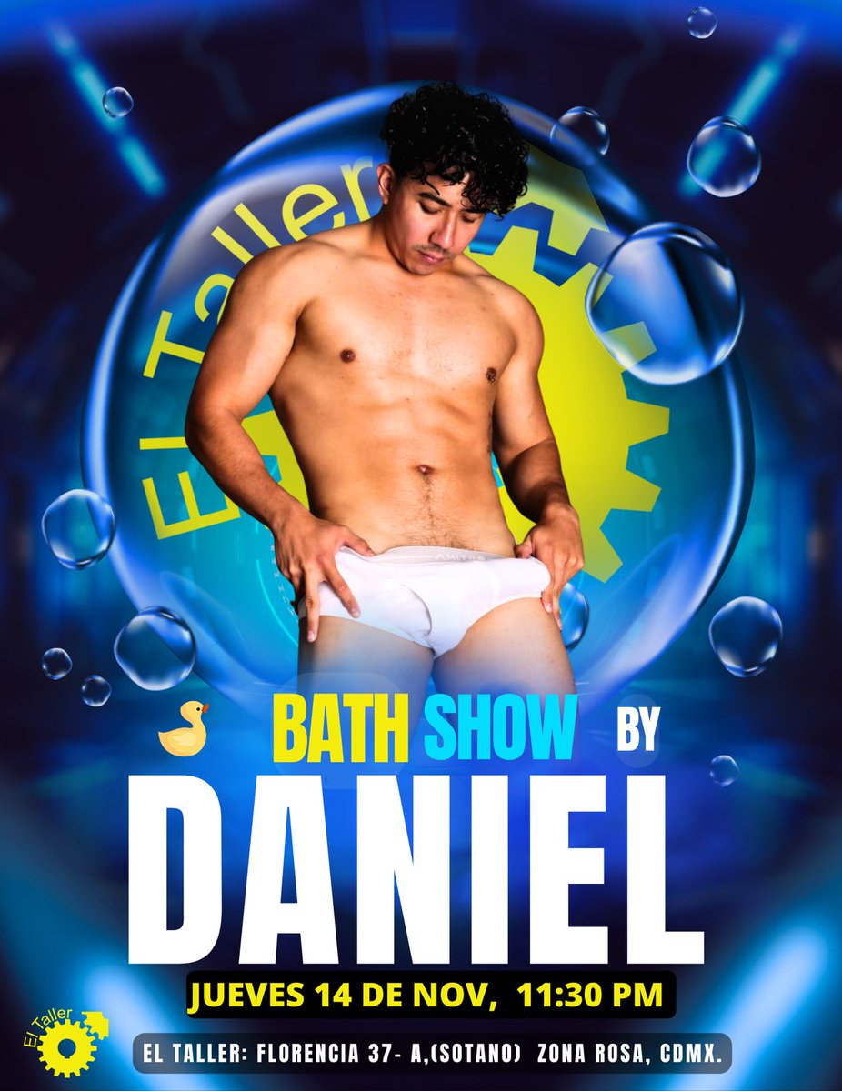 SoloEllosMX's tweet photo. Jueves 14 de Nov🫧

Bath Show🫧🛀🏻🧼, By “Daniel” totalmente desnudo para ti 🧼💦

Show 11:30 pm🫧

Entre otros atractivos visuales 😈

Jueves ambiente Mixto, 
Cover $50.
A partir de las 18 Hrs. 🔞

#Show3X #Soloparaellos #Domingo #Stripper #Bathlive #Gogos #Boys #BathShow https://t.co/ojR5sYjj34