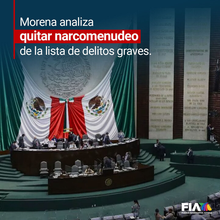 AztecaNoticias's tweet photo. #Morena plantea la posibilidad de excluir varios crímenes de la lista de delitos graves y que requieren prisión preventiva. Entre ellos se encuentra la extorsión, narcomenudeo, defraudación fiscal, contrabando, entre otros.

¿Qué piensas de esta iniciativa? 👇
https://t.co/53erVnez3t