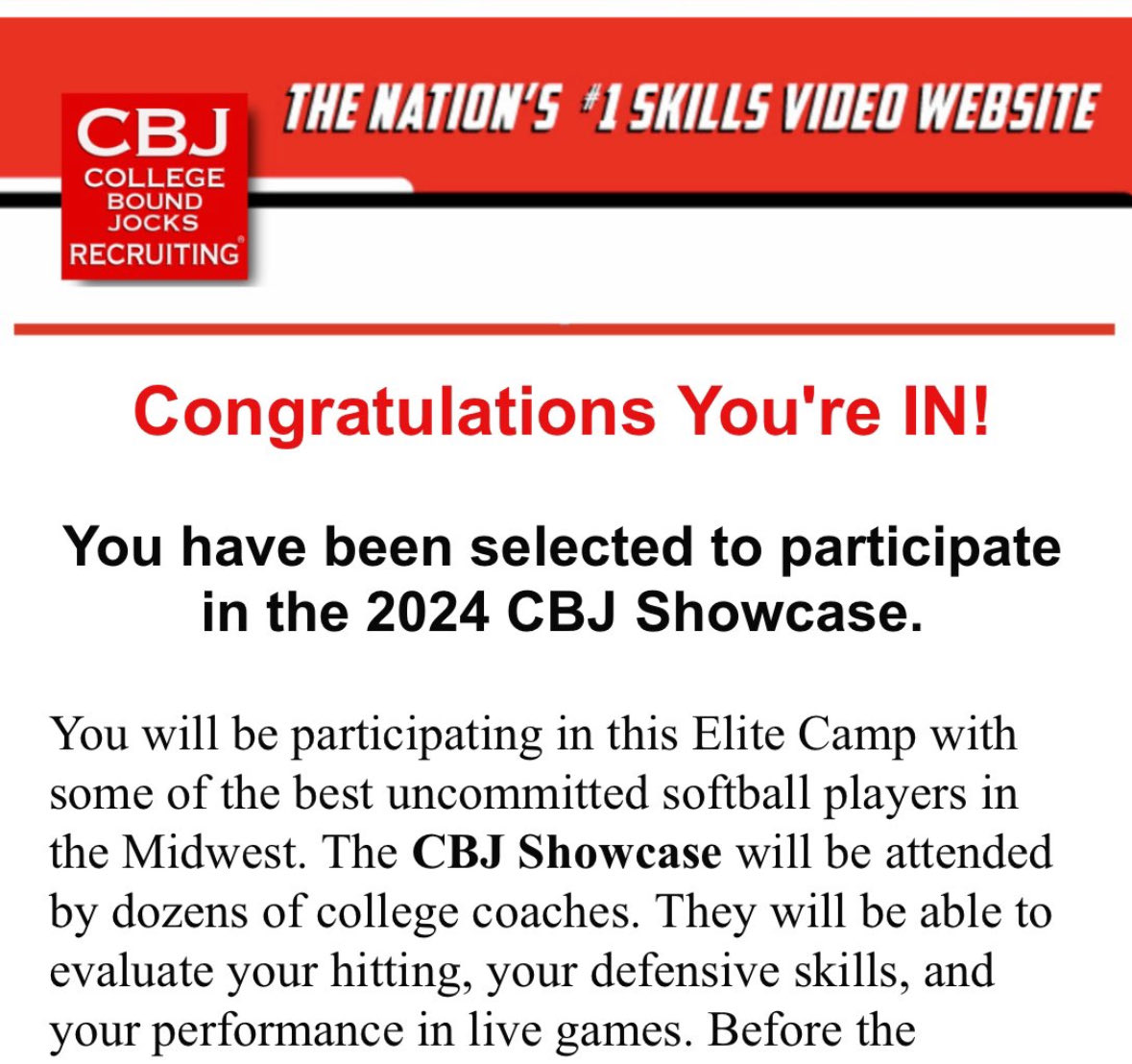 Olivia Dolan (@oliviadolan2026) on Twitter photo I am honored to have been selected for the <a href="/CollegeBDJocks/">College Bound Jocks</a> showcase. Unfortunately, I have broken two fingers on my throwing hand, so I am unable to attend. I hope to have another opportunity in the future and wish all the participants the best of luck. I am honored to have been selected for the <a href="/CollegeBDJocks/">College Bound Jocks</a> showcase. Unfortunately, I have broken two fingers on my throwing hand, so I am unable to attend. I hope to have another opportunity in the future and wish all the participants the best of luck.