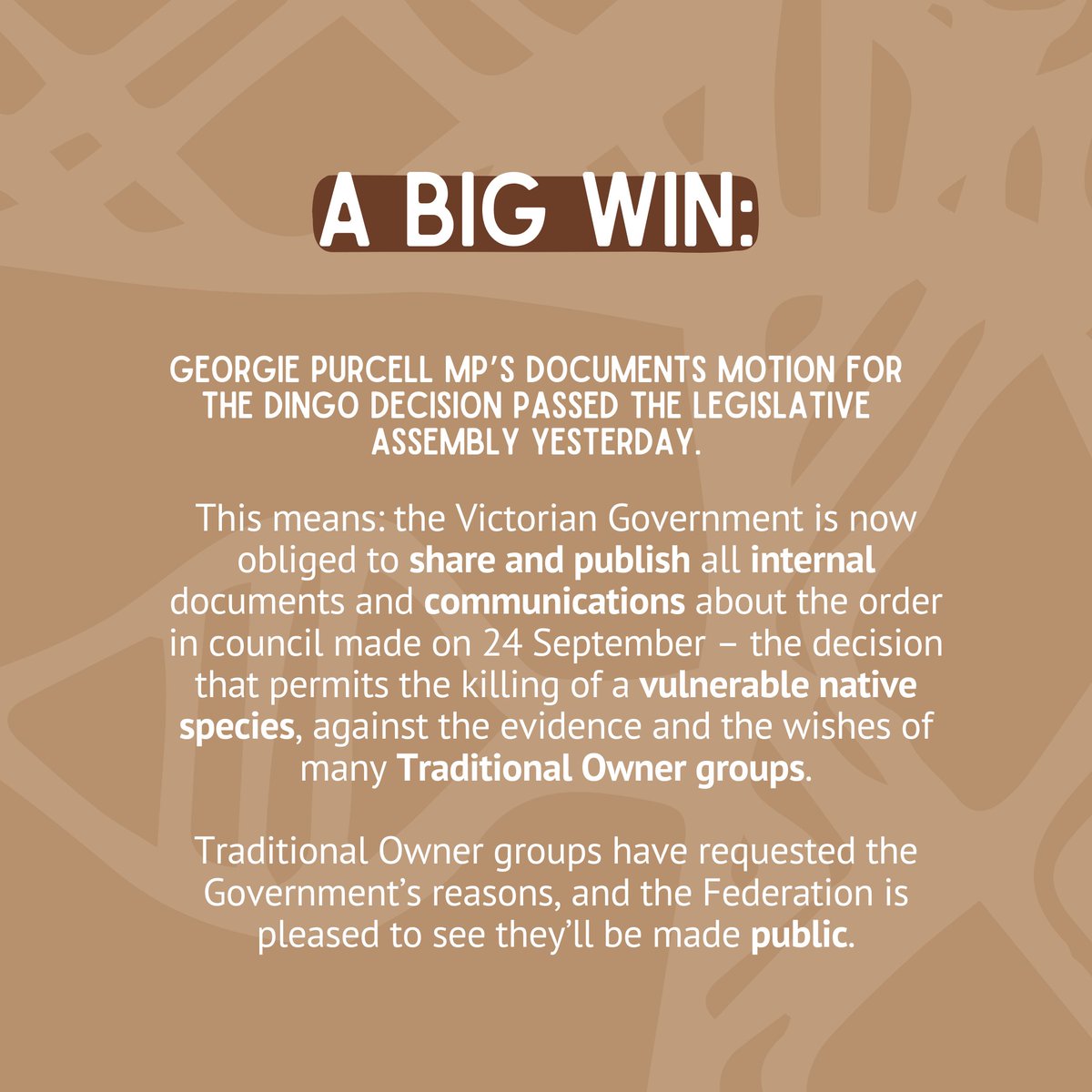 Federation of Victorian Traditional Owner Corps tweet media