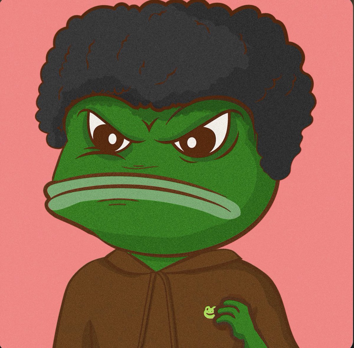 Seansimmonds11's tweet photo. The @ThePlagueNFT frogs are celebrating #Frovember! 🐸 Let's see your FRO frogs below! ⬇️ OG FRO! 🐸 https://t.co/hWnLUhvonn