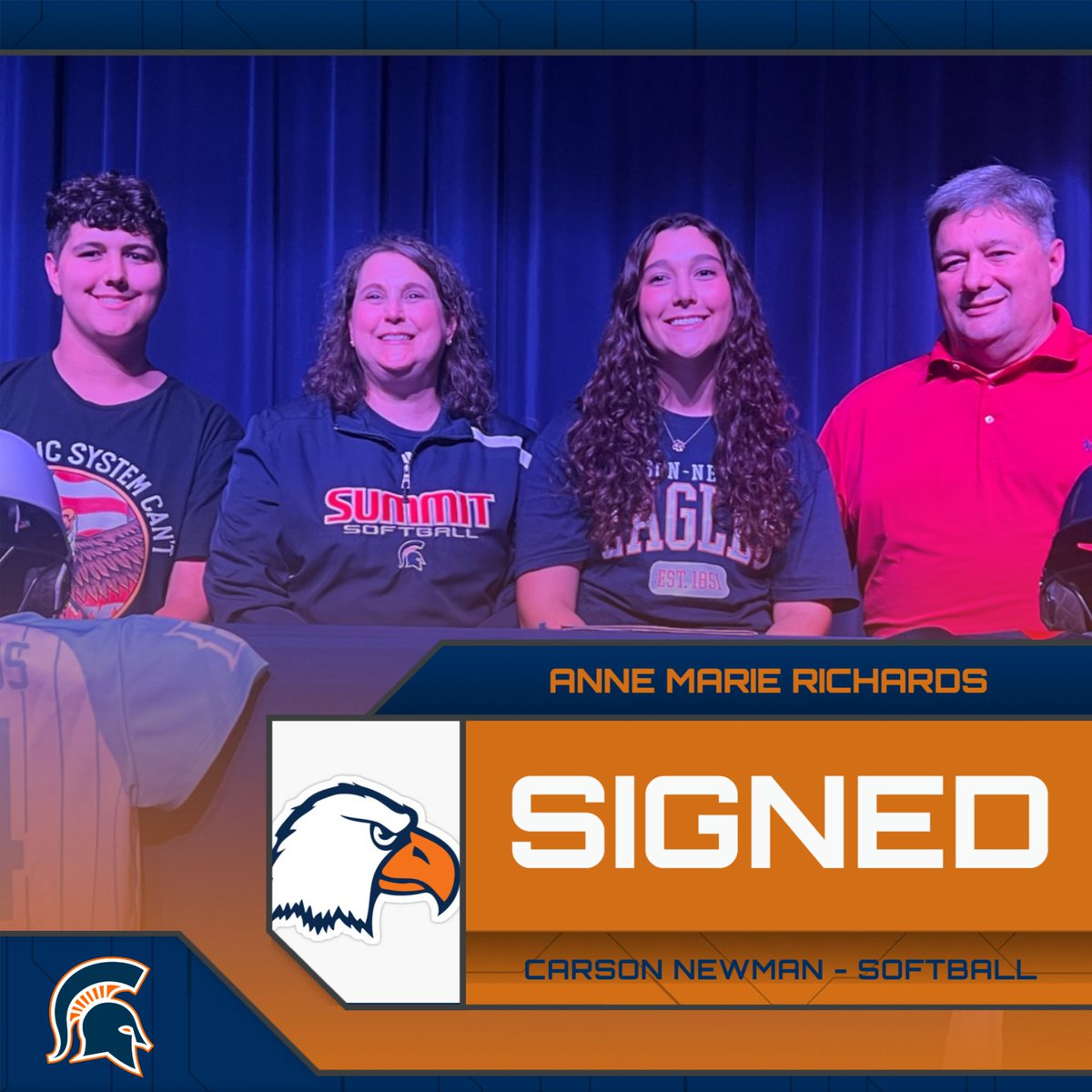 National Signing Day - Congrats to Anne Marie Richards on signing with Carson Newman University to continue her softball career. #spartyparty