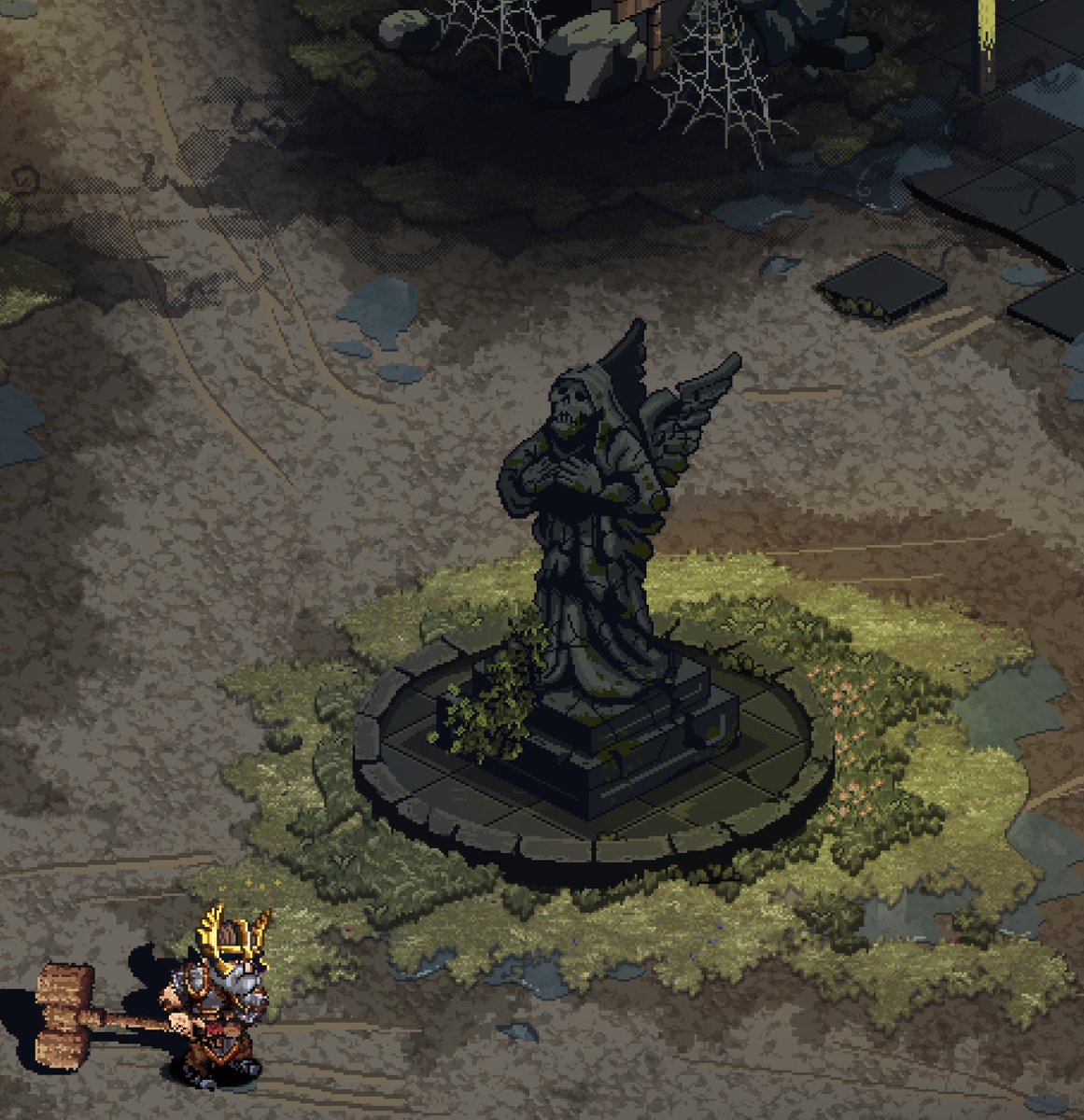 Now we got the hacking and the slashing sorted out, time to fill the dungeon with some objectives. 

You wont just be mindlessly slaughtering 1000's of hellspawn, there will be some jobs to do in the dungeons. 

Maybe this dark angel has something to do with that? 👀