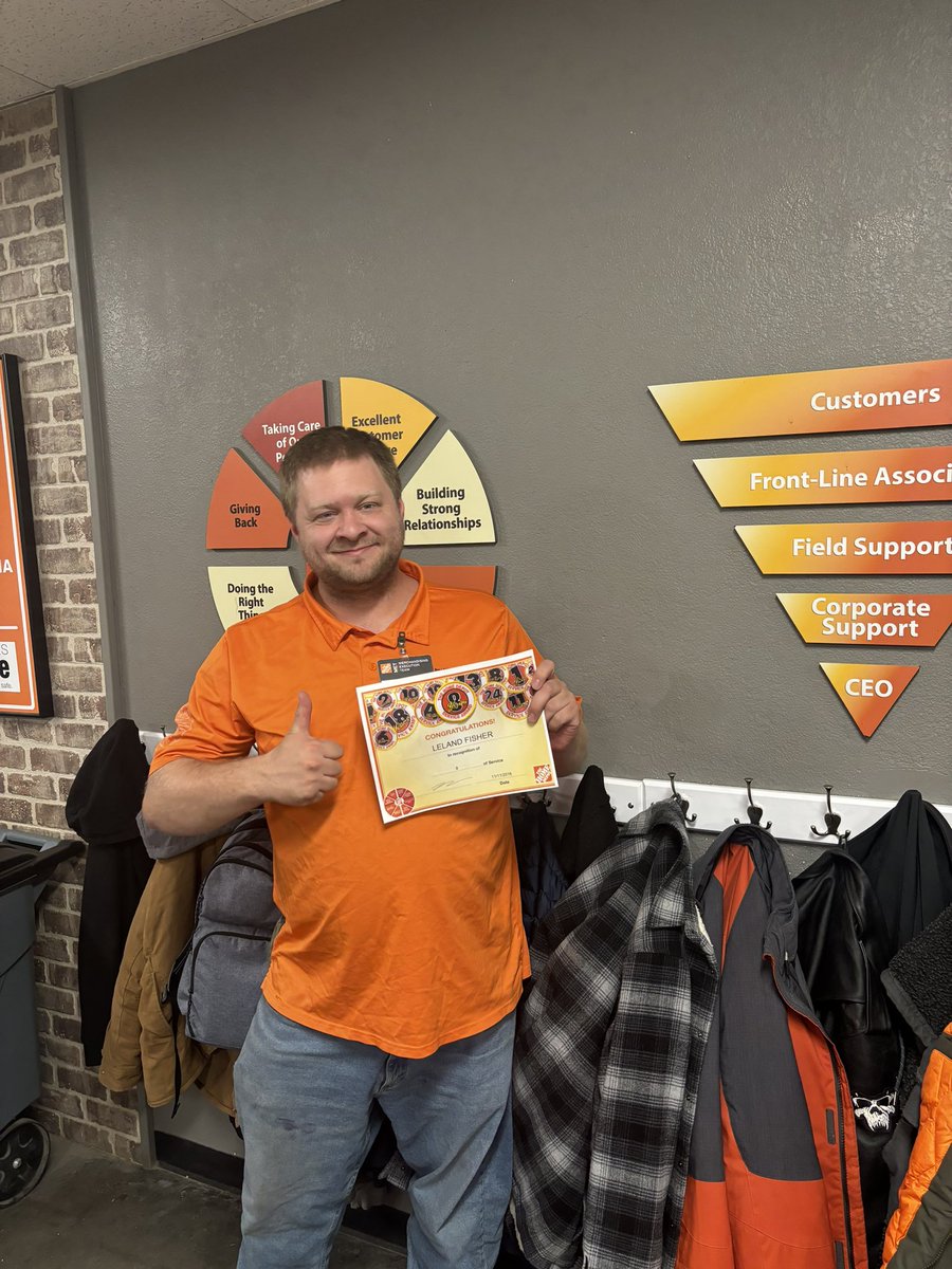 Leman13371's tweet photo. Just a couple days late, but it’s official. I’ve made it to my 8 year anniversary working at the Home Depot. https://t.co/3KjUqIDLYn